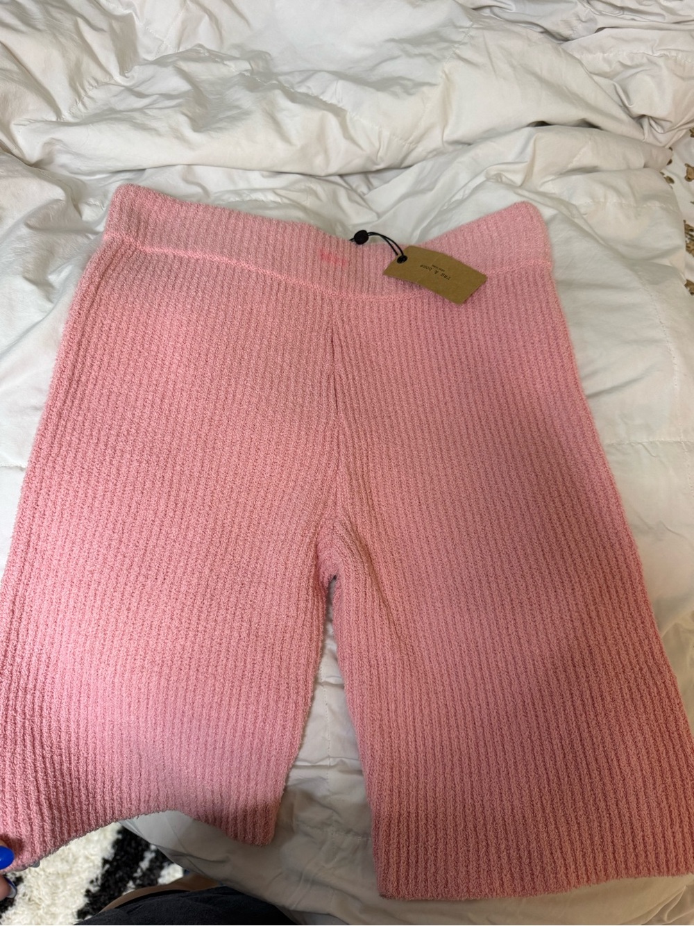 Cozy Ribbed Pink Knit shorts